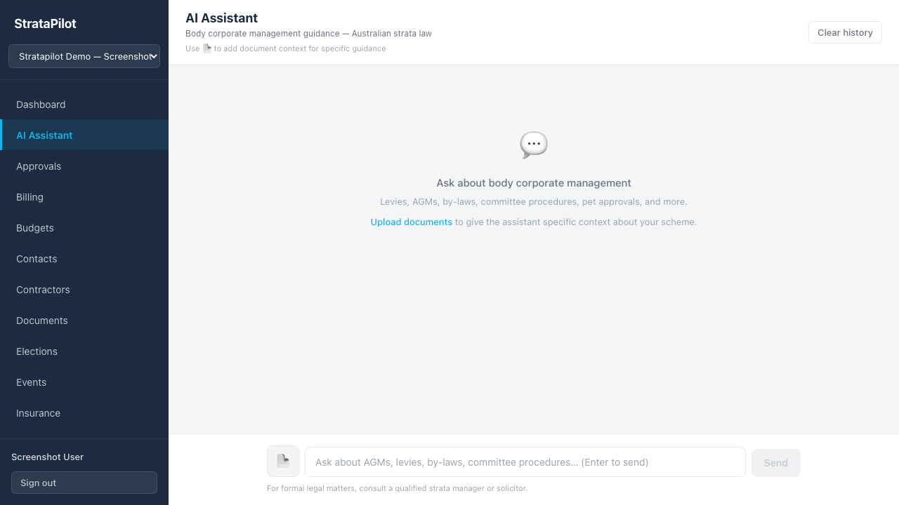 AI assistant chat interface