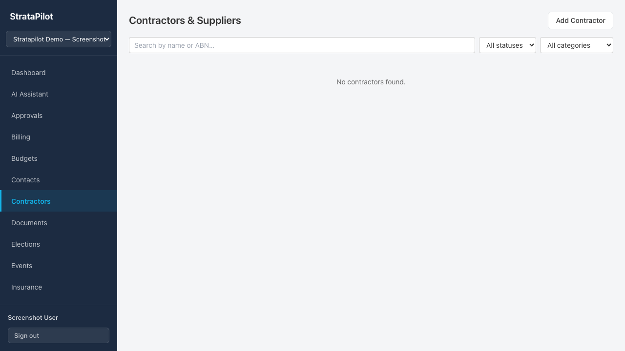 Contractors list